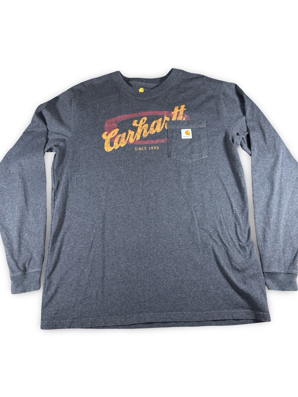 Carhartt Shirt Mens XL Tall Heather Grey Long Sleeve‎ Since 1889 Logo Tee XLT